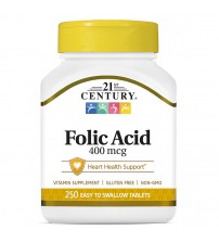 Фолиевая кислота 21st Century Folic Acid 400mcg 250tabs